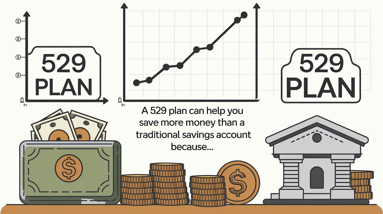 a 529 plan can help you save more money than a traditional savings account because...
